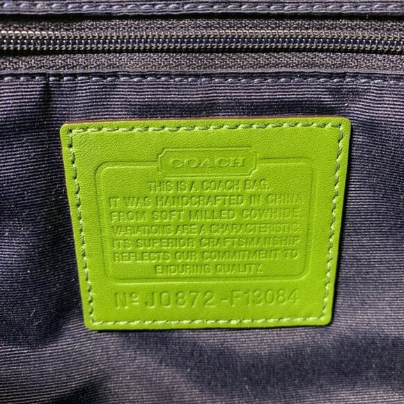 COACH Hamilton F13084 Green Leather Braided Belt Zip Top Shoulder Bag + Tag/Fob - Picture 13 of 13